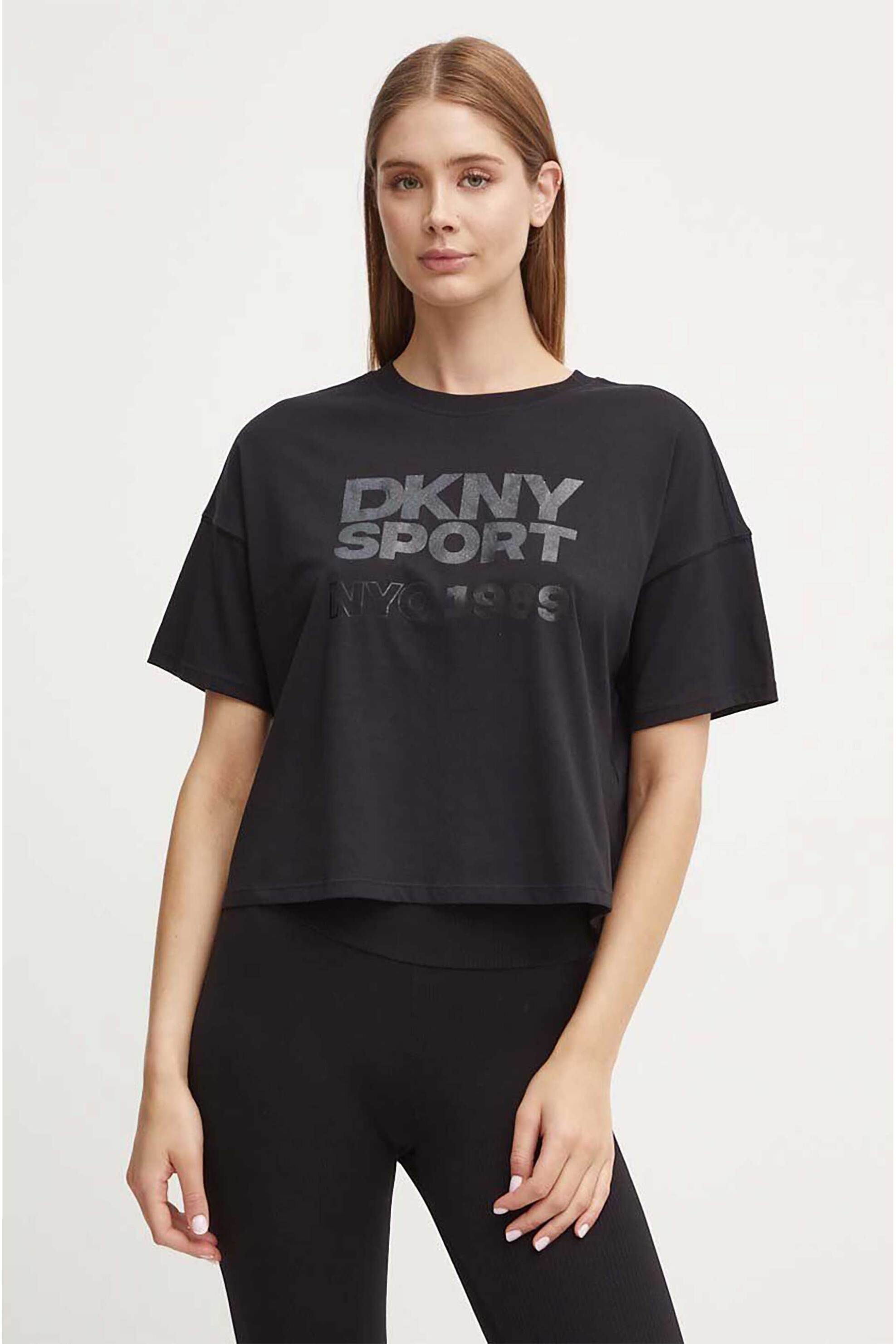  DKNY γυναικείο T-shirt με λογότυπο Relaxed Fit - DP4T9972 Μαύρο 2025