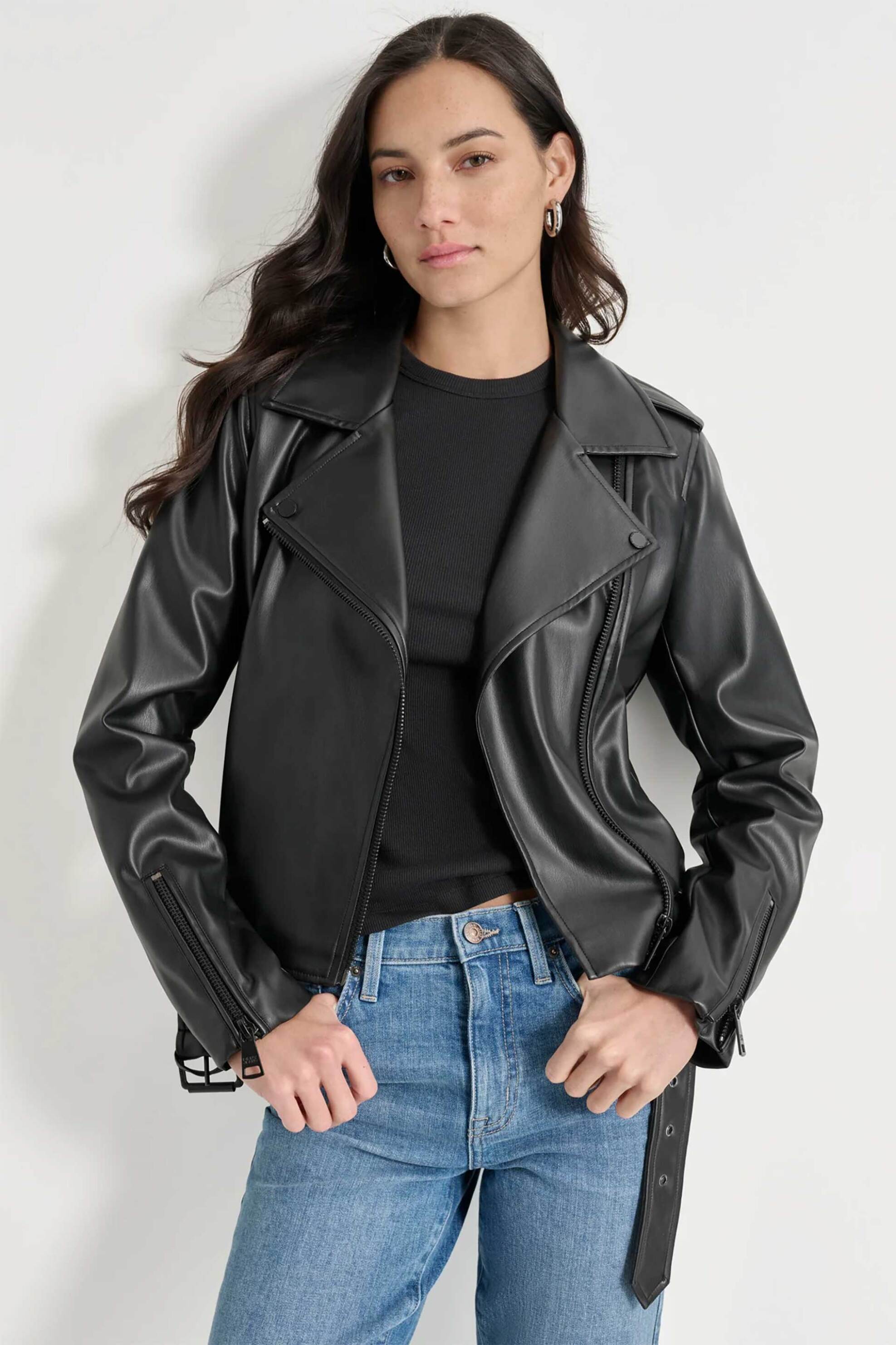  DKNY γυναικείο jacket faux leather - DJ4J6026 Μαύρο 2025