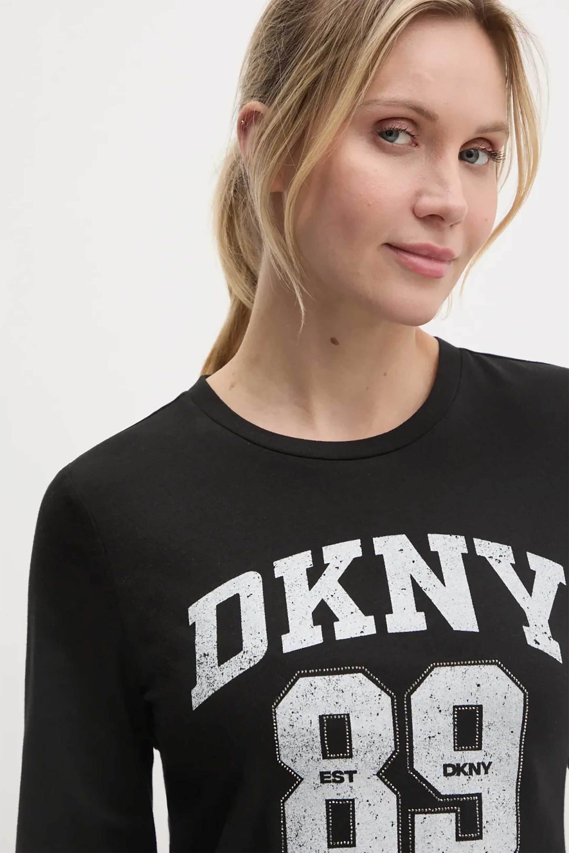 DKNY γυαικεία μπλούζα με λογότυπο - DP4T9979 Μαύρο φωτογραφία