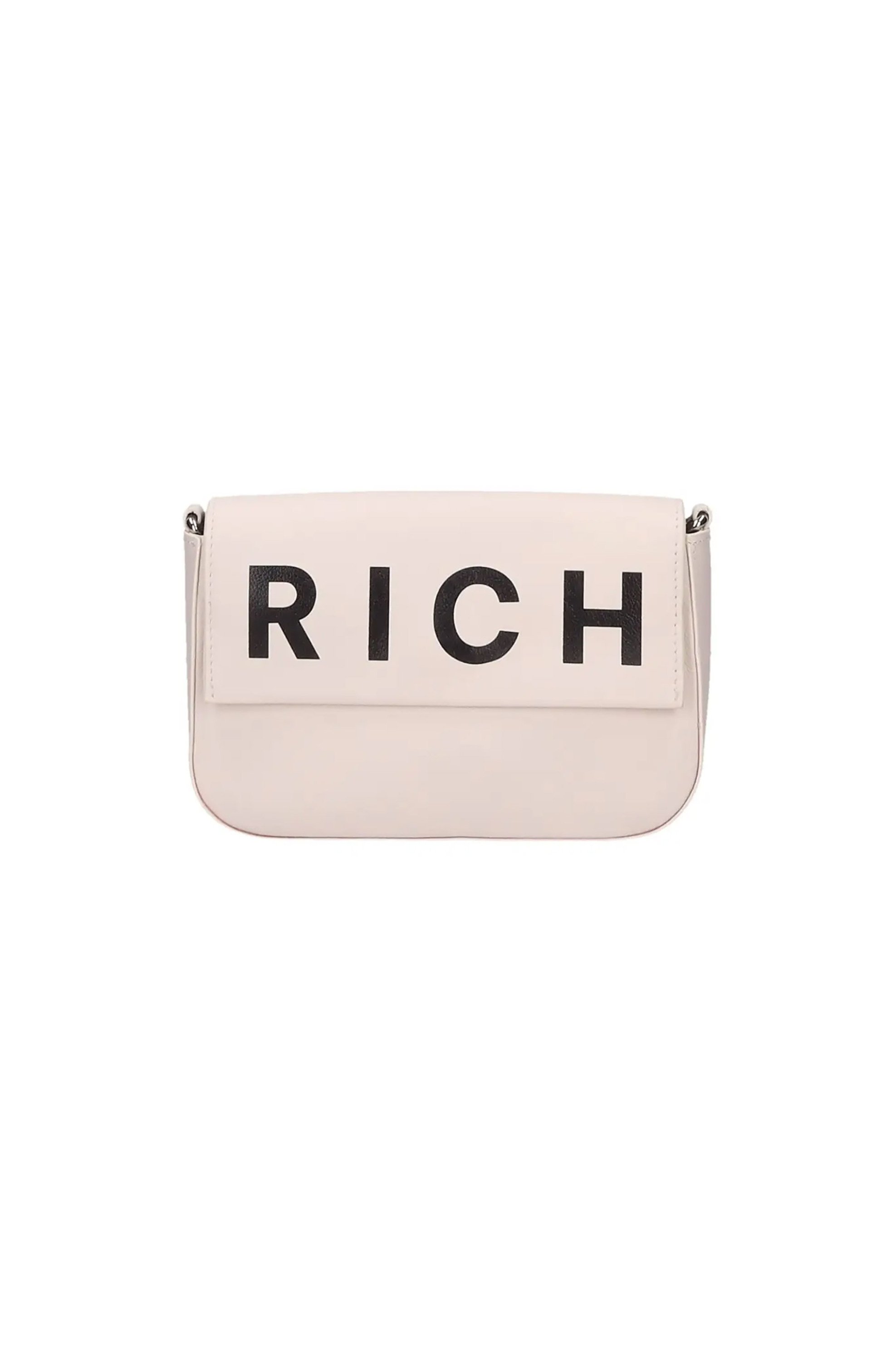 JOHN RICHMOND John Richmond γυναικείο δερμάτινο mini bag crossbody με λογότυπο "Uwe" - RWA24137BO Λευκό