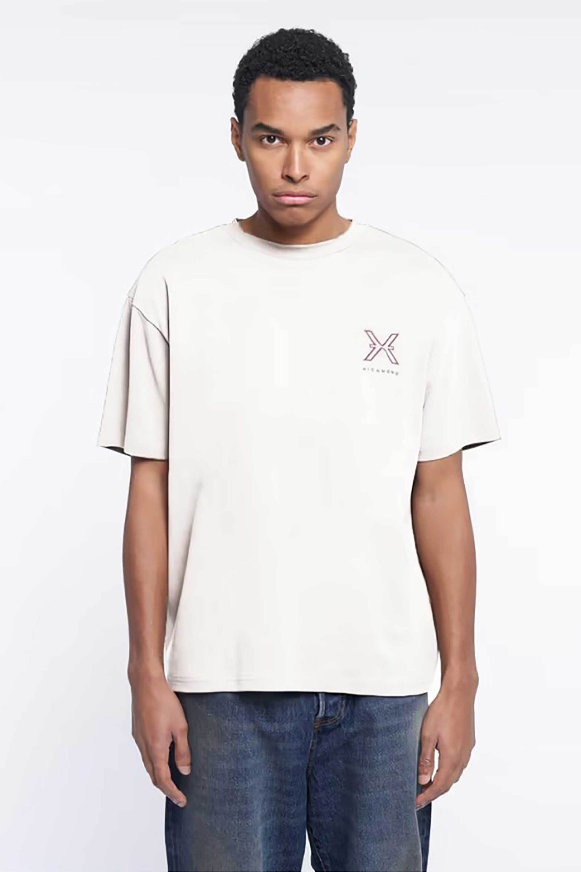 JOHN RICHMOND John Richmond ανδρικό T-shirt με logo print "Arnado" - UMA24001TS Λευκό