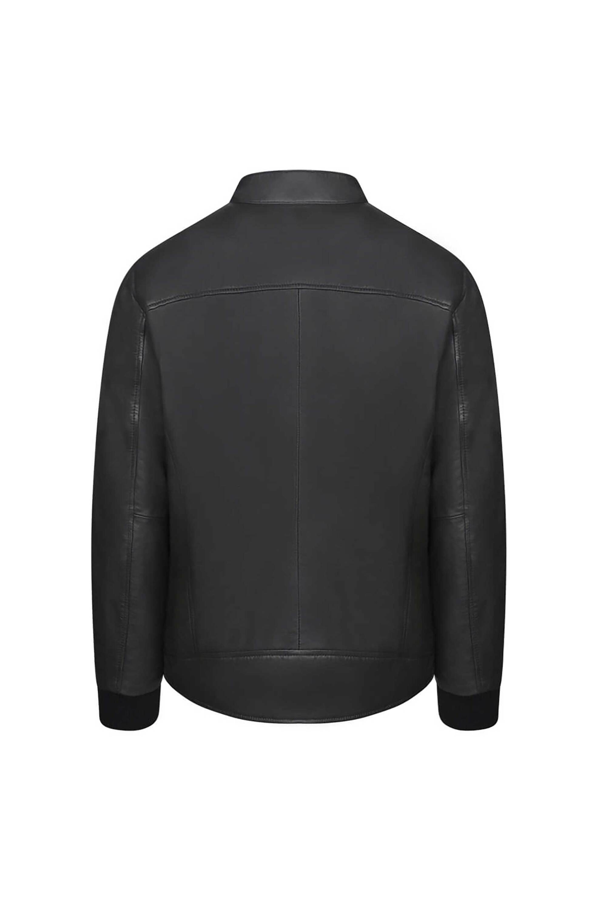 Prince Oliver ανδρικό δερμάτινο biker jacket Modern Fit - 16997037 Καφέ φωτογραφία