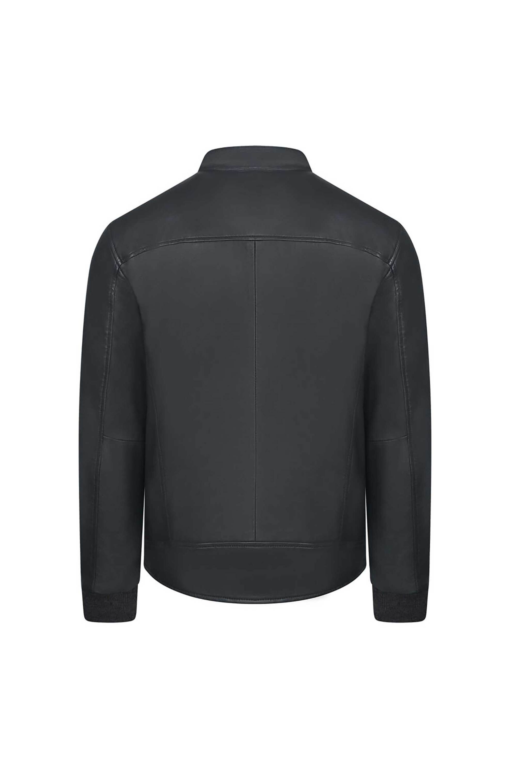 Prince Oliver ανδρικό δερμάτινο biker jacket Modern Fit - 16997037 Ανθρακί φωτογραφία