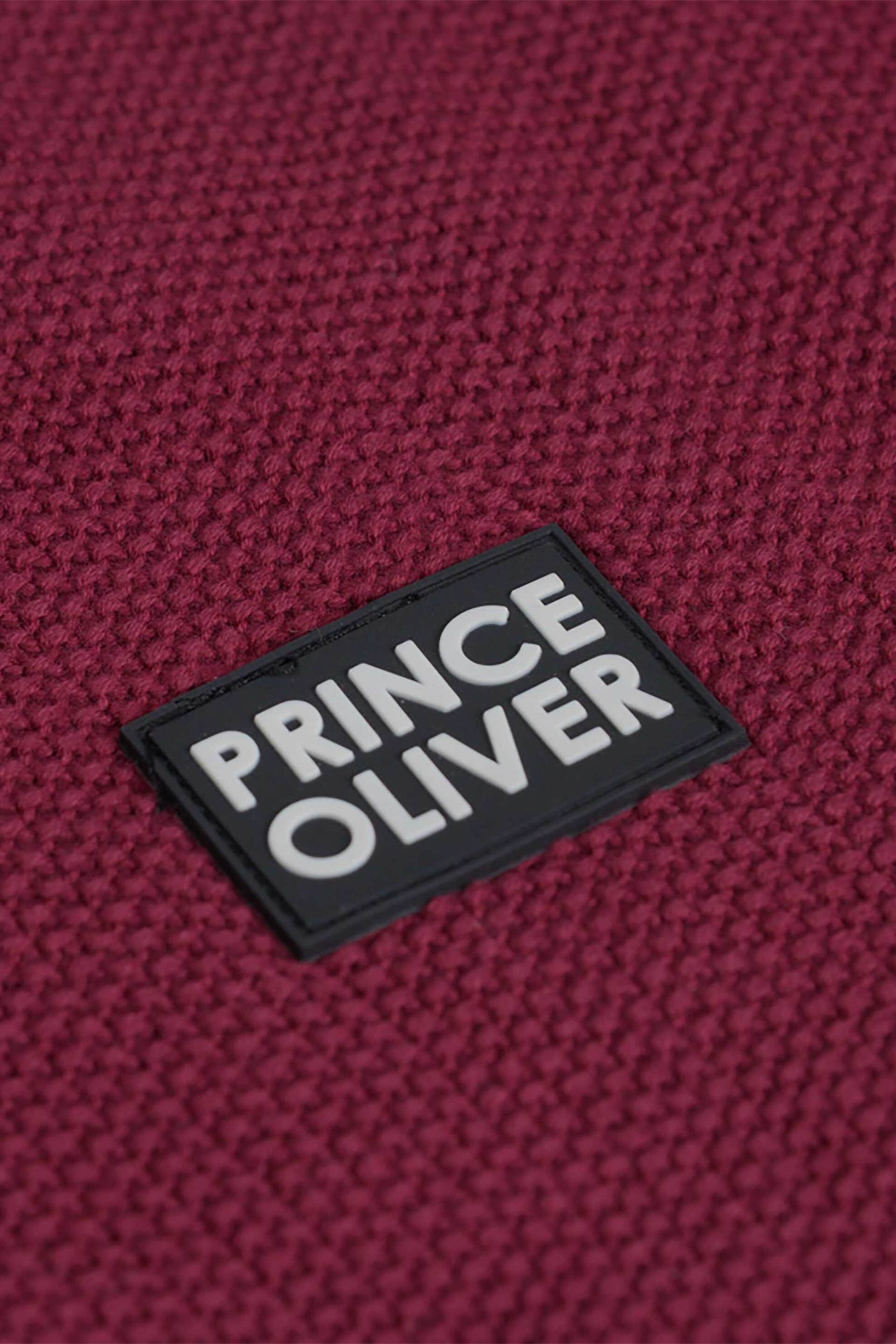 Prince Oliver ανδρικό πουλόβερ με logo patch Modern Fit - 63256002 Μπορντό φωτογραφία