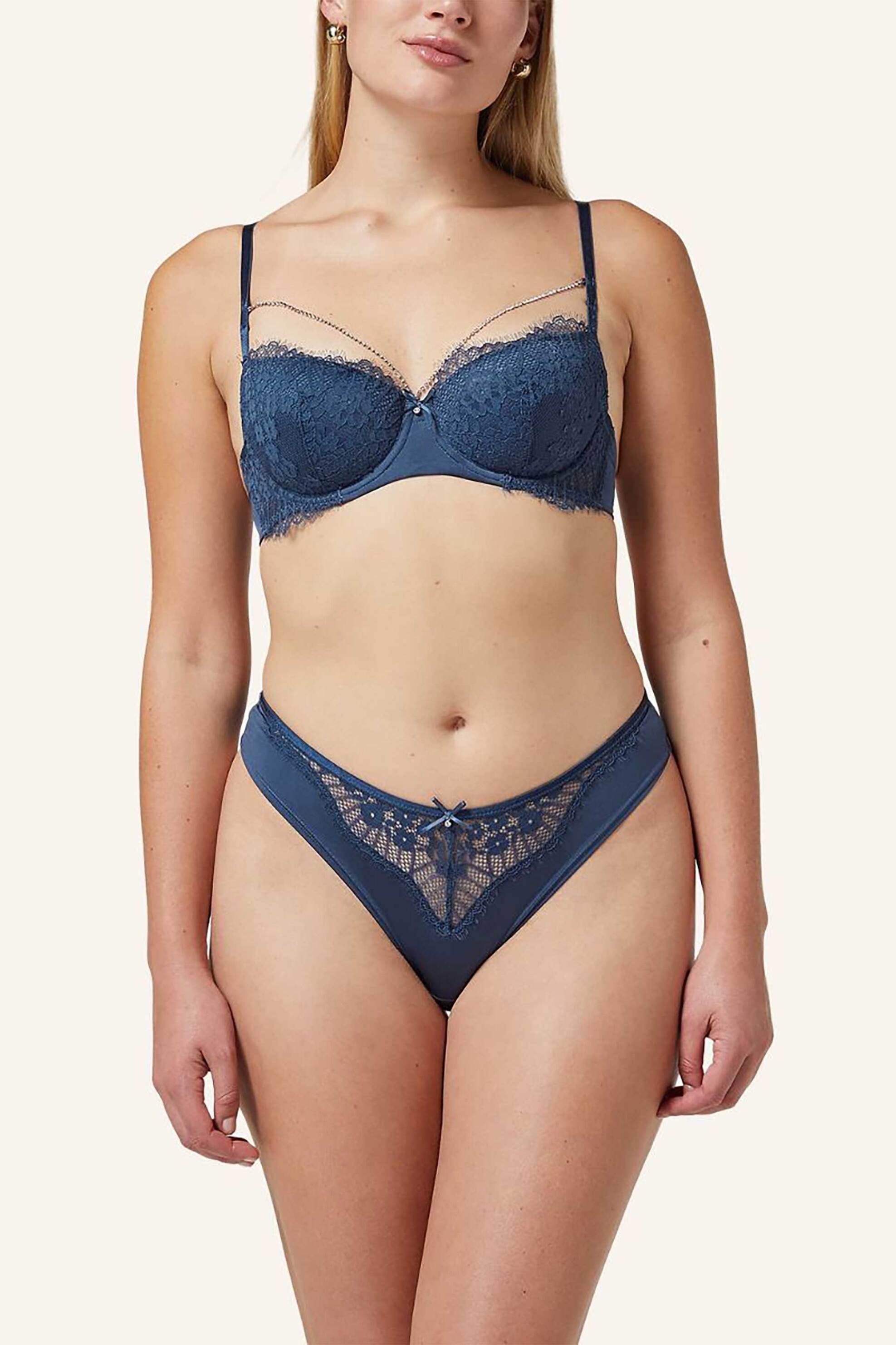 HUNKEMOLLER Hunkemöller γυναικείο σλιπ brazilian "Pearlene" - 300330001 Μπλε