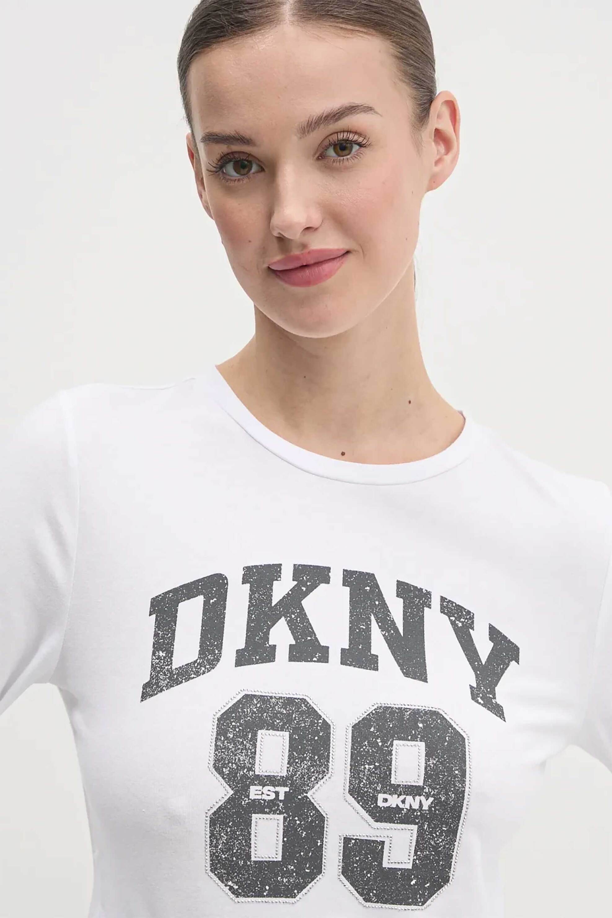 DKNY γυαικεία μπλούζα με λογότυπο - DP4T9979 Λευκό φωτογραφία